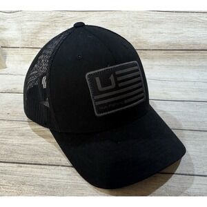 HUK The Classics Snapback Fishing Hat Black Mesh EXCELLENT TubH1